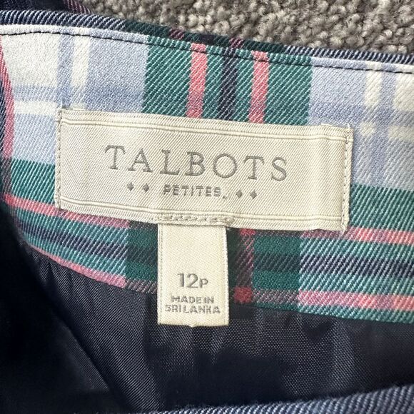Talbots Skirt Women 12P Plaid Pockets Side Zip Above Knee - Picture 7 of 7